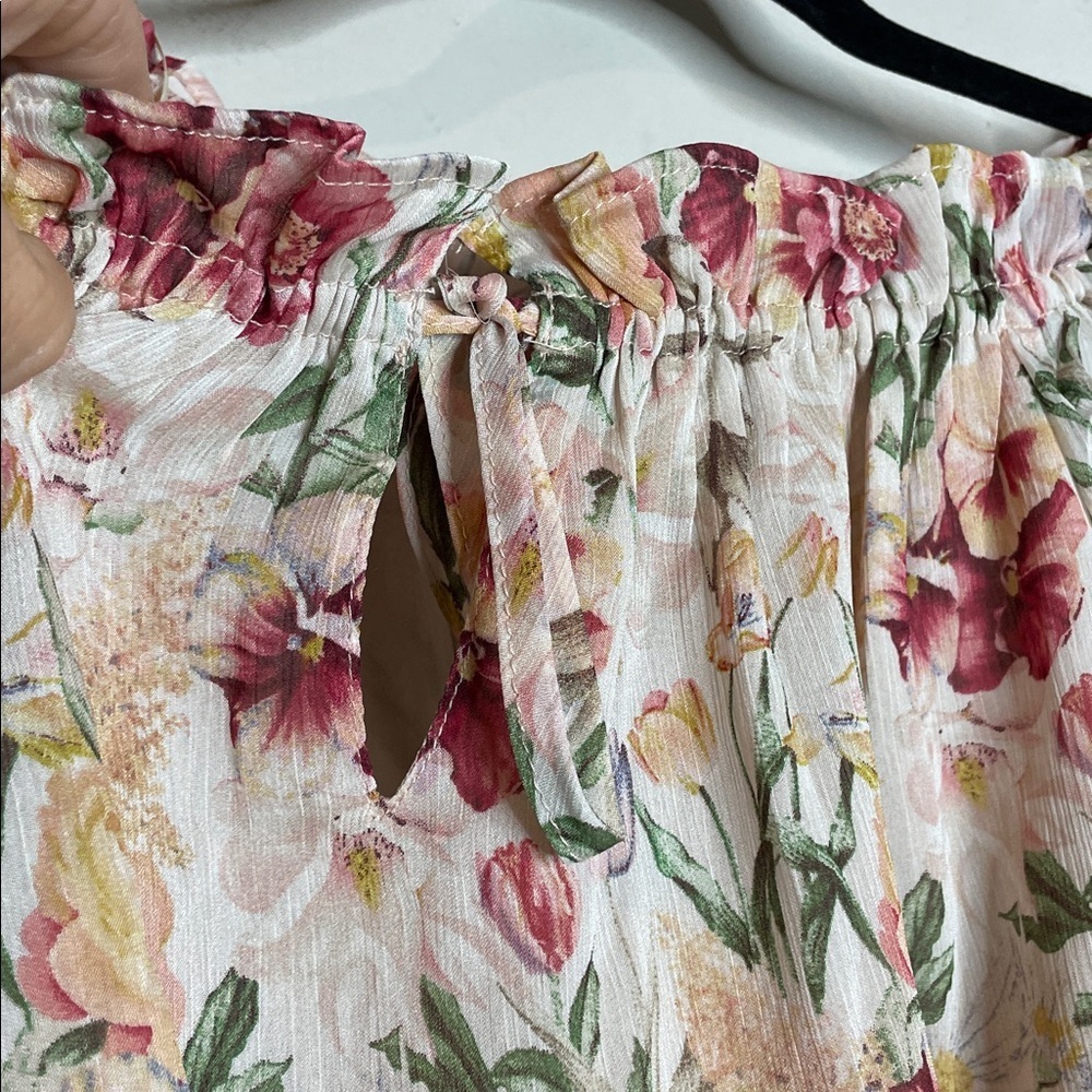 Bohme | Women’s Floral Sheer Puff Sleeve Off Shoulder Top Size Medium NWT - Picture 2 of 6